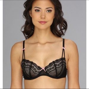 Betsey Johnson Eyelet Lace Demi Bra 30D